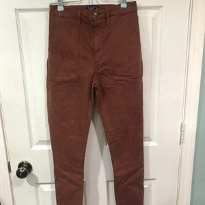 Abercrombie super skinny high rise jeans in Rust